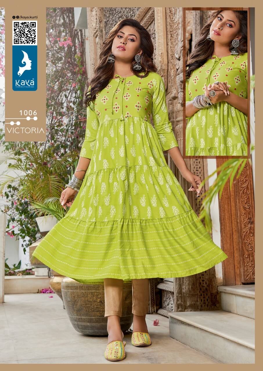 Kaya Victoria Stylish Fancy Ethnic Wear Rayon Printed Designer Kurti Collection
